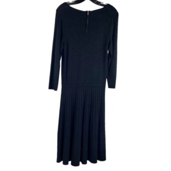 Talbots Black Drop Waist Midi Dress with Pleated Skirt - Picture 6 of 6